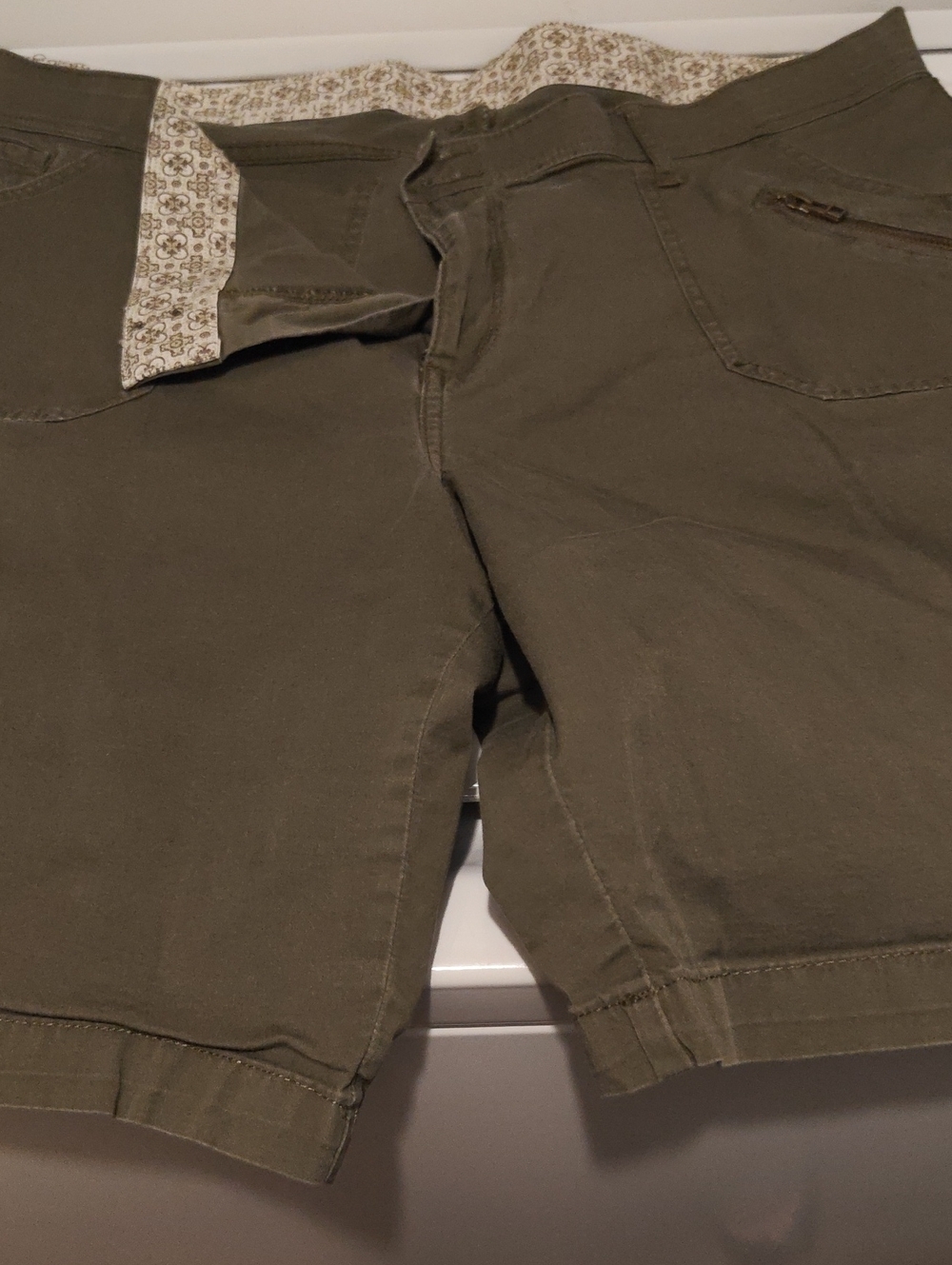 Olive Green Casual Shorts
